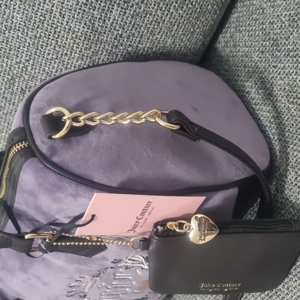 JUICY COUTURE Heritage Satchel in Dusty Violet/Chocolate - Picture 7 of 16